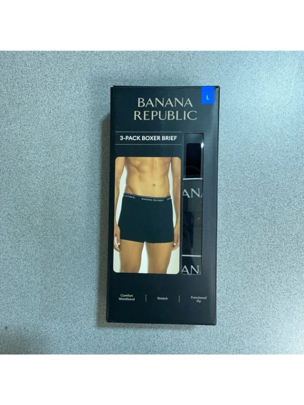 NWT Banana Republic Men's L 3-Pack Boxer Briefs Cotton Blend Comfort Stretch